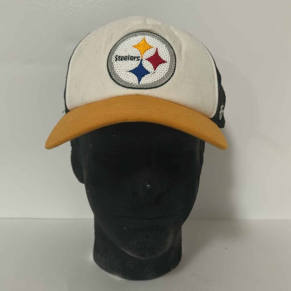’47 Brand Pittsburgh Steelers Women’s Sequin Logo Hat Gold & White Adjustable